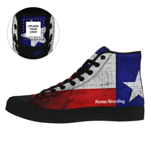 Custom Logo Gifts, Personalized Texas Design Sneakers, Custom Patriotic High Top Shoes, Comfortable Shoes,FN024-24020026-1