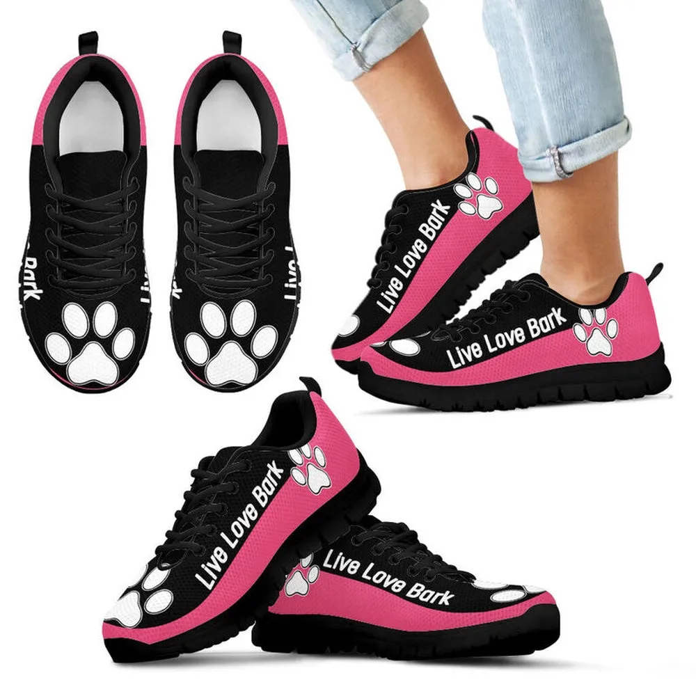 Custom Name Dog Sneaker, Dog Live Love Bark Sneakers, Best Running Shoes