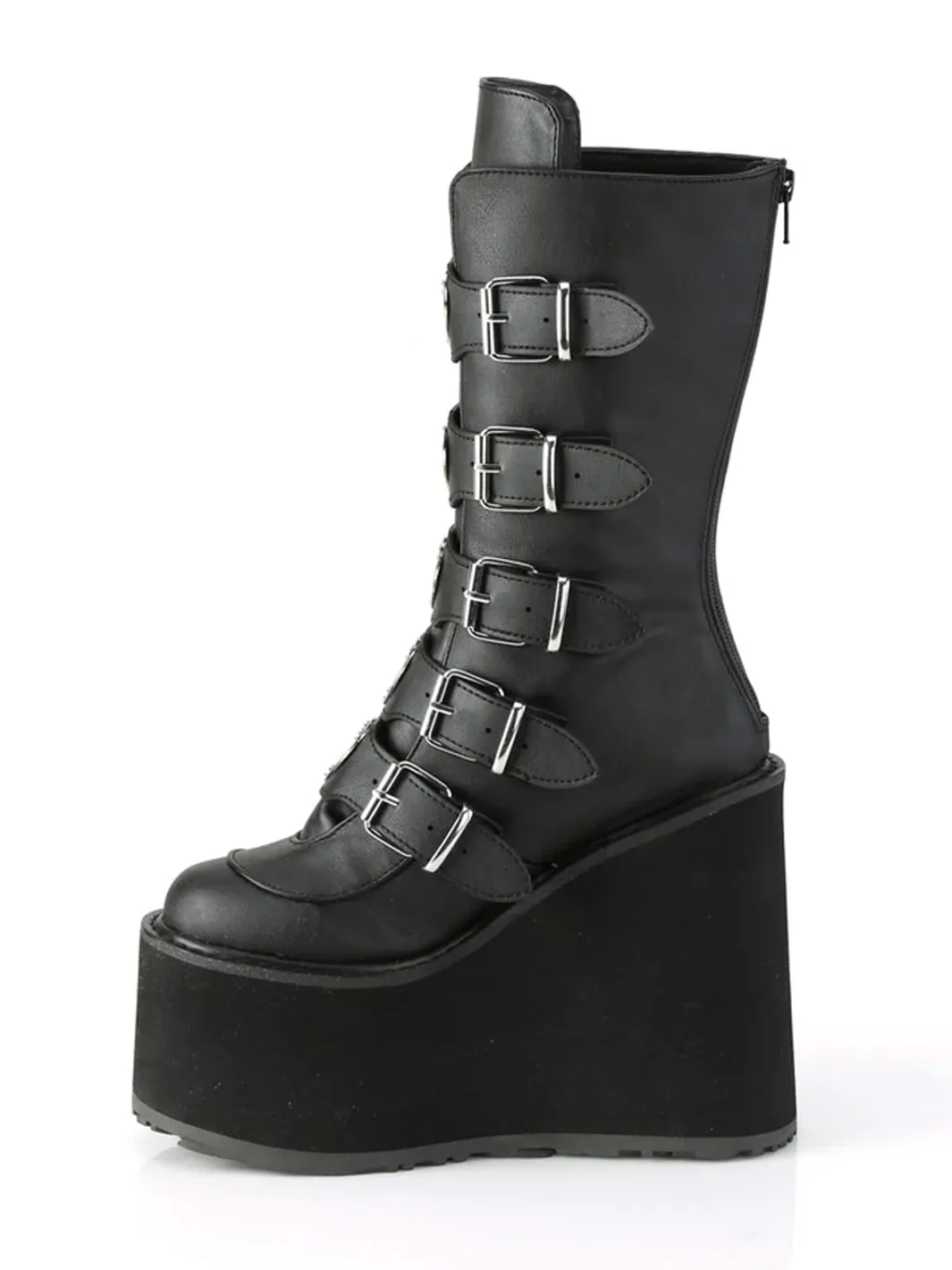 DEMONIA SWING 230 BOOTS - BLACK VEGAN LEATHER