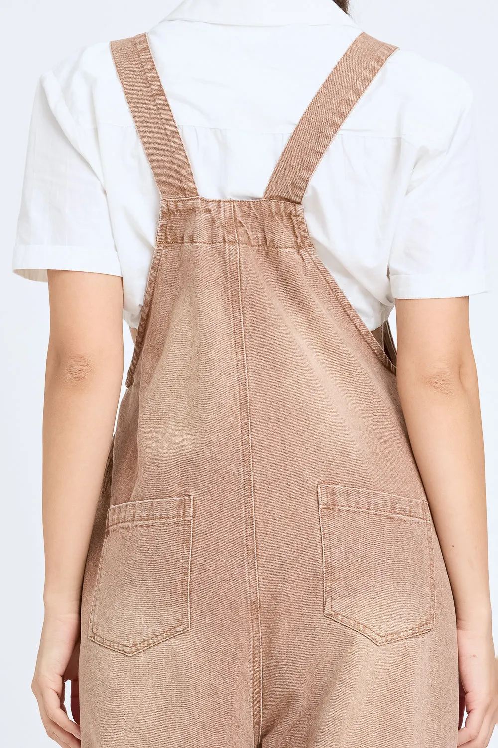 Denim Peach Summer Dungaree