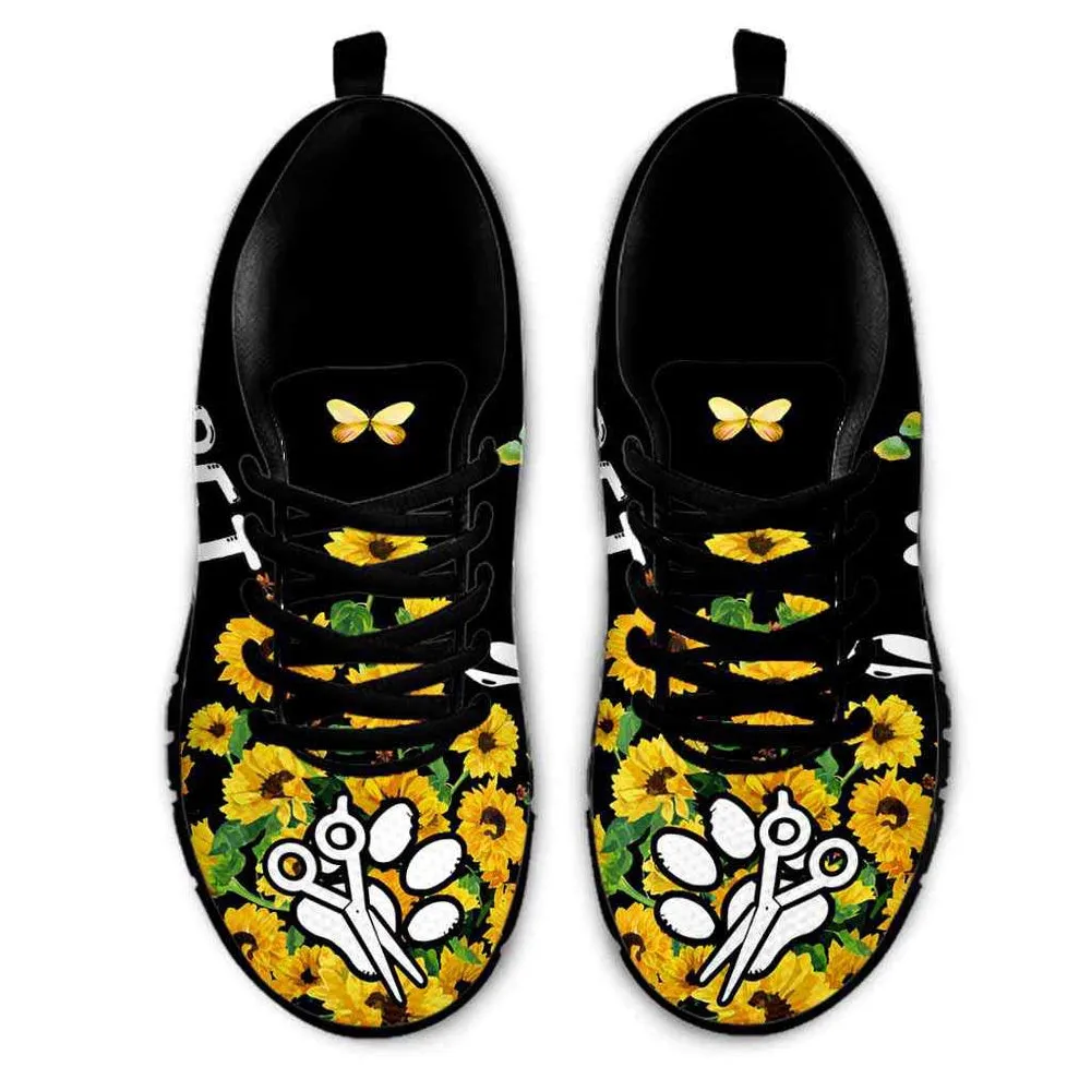 Dog Groomer Sneaker, Dog Groomer Sunflower Love Butterfly Sneakers Shoes, Best Running Shoes, Unique Gifts For Dog Lovers