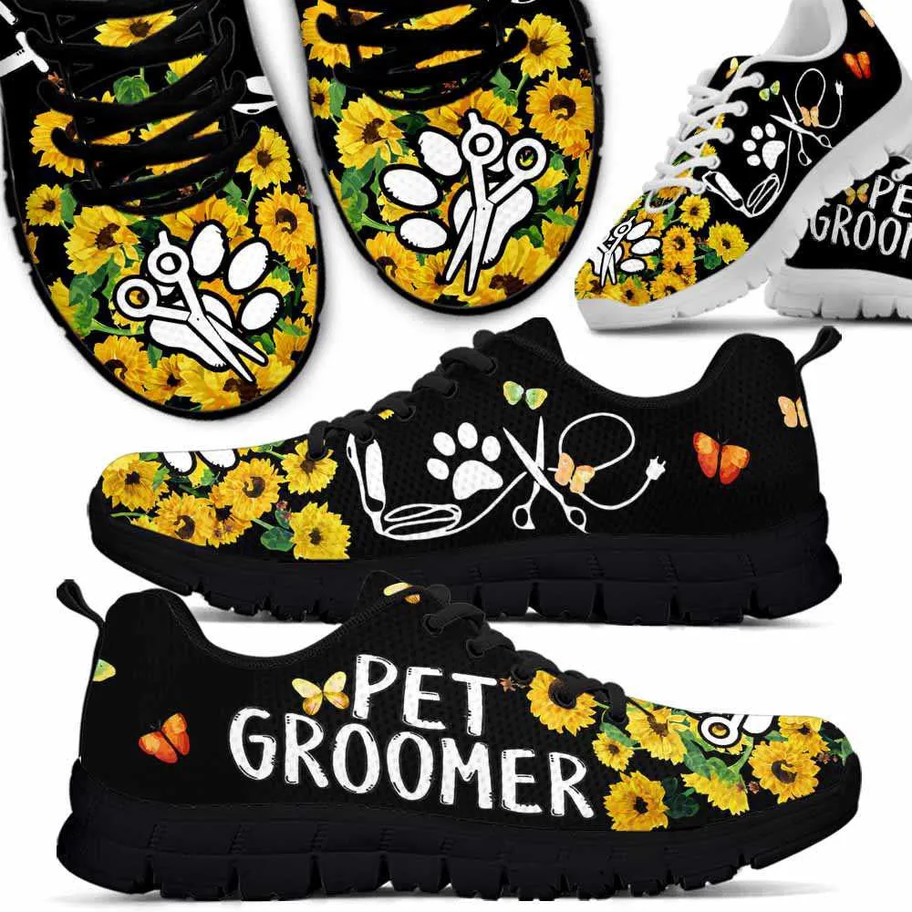 Dog Groomer Sneaker, Dog Groomer Sunflower Love Butterfly Sneakers Shoes, Best Running Shoes, Unique Gifts For Dog Lovers