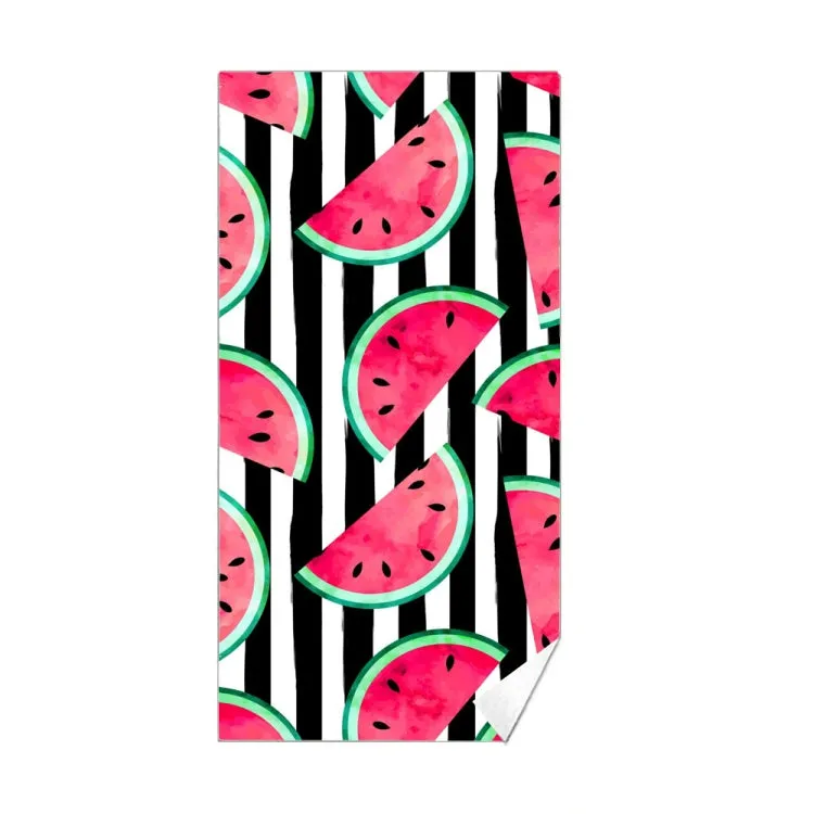 Double-Faced Velvet Quick-Drying Beach Towel Printed Microfiber Beach Swimming Towel, Size: 160 x 80cm(Passionate Watermelon)