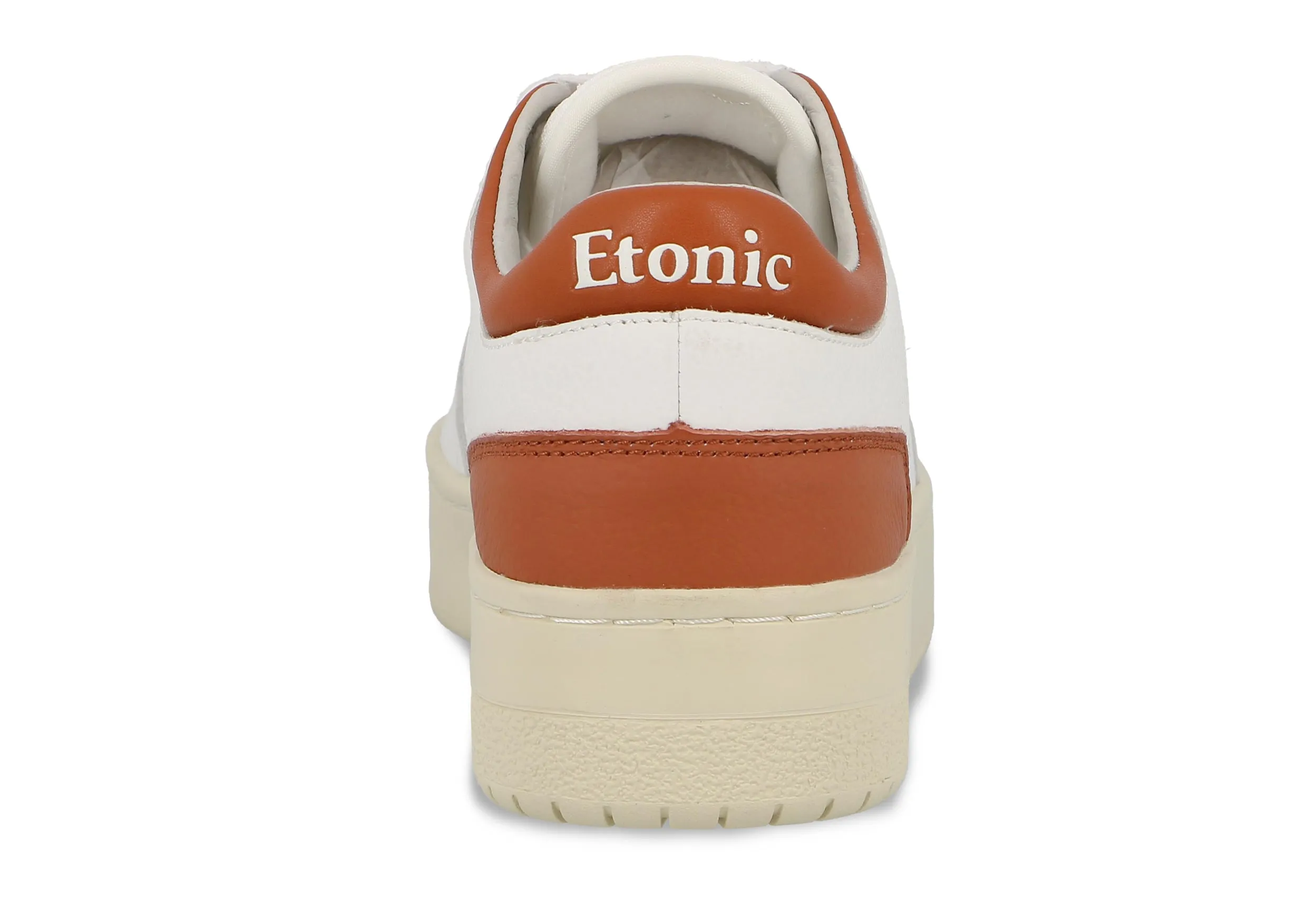 Etonic B509 sneakers in white leather with red details and beige outsole.