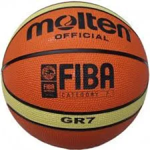 FIBA Approved Rubber Basketball, 12-Panel 2-Tone Design