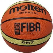 FIBA Approved Rubber Basketball, 12-Panel 2-Tone Design