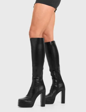 Game Player Platform Knee High Boots