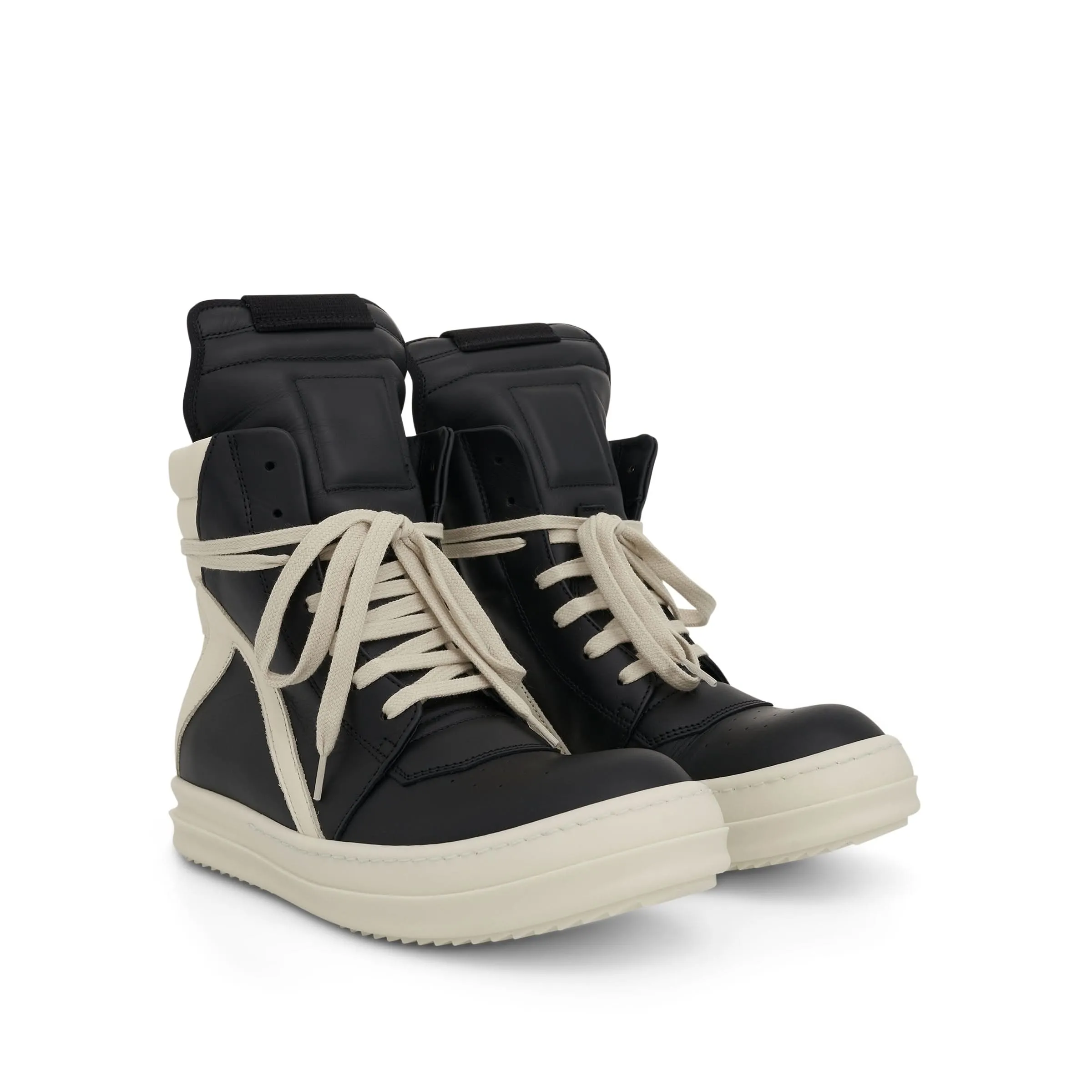 Geobasket Leather Sneaker in Black/Milk