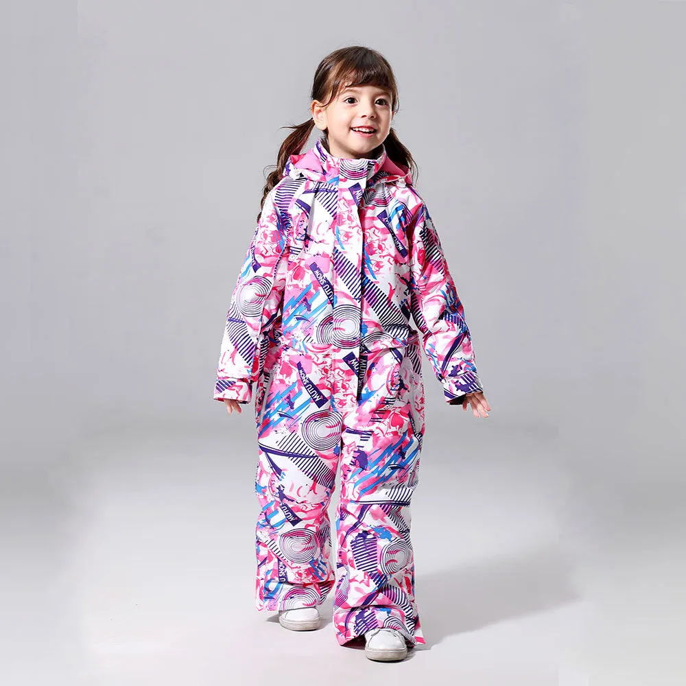 Girls One Piece New Style Fashion Ski Suits Winter Jumpsuit Snowsuits