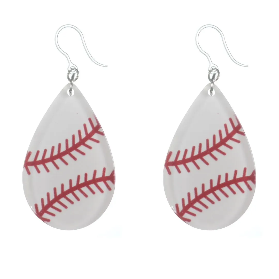 Glassy Sports Drop Dangles Hypoallergenic Earrings for Sensitive Ears Made with Plastic Posts