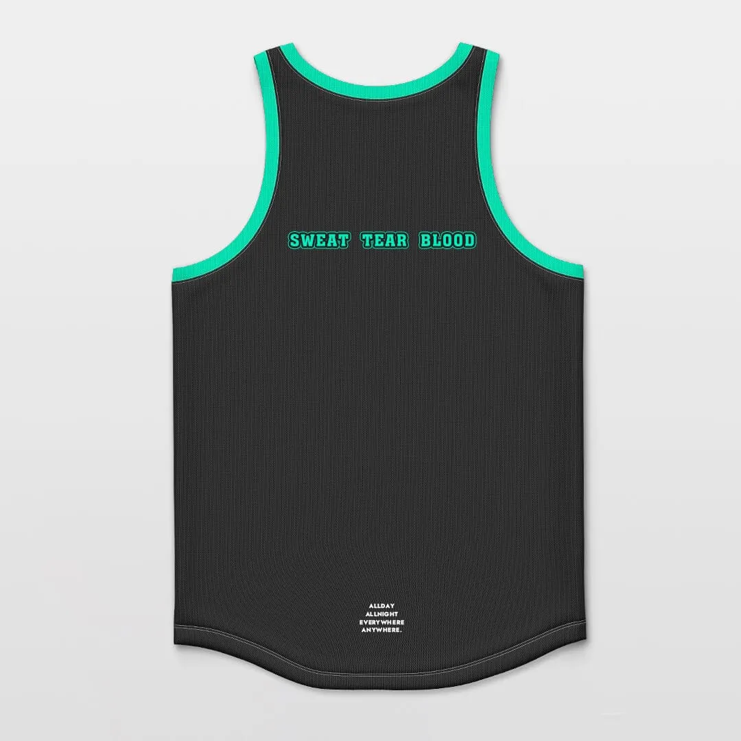 Green Tech - Customized Basketball Jersey Sleeveless