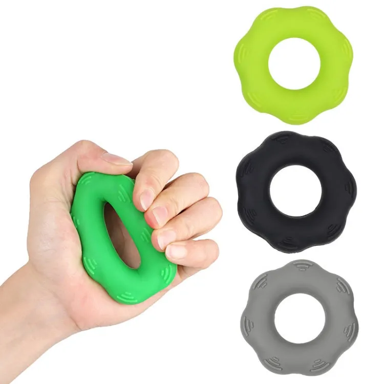 Hand Exercise Massage Bump Gear Type Silicone Grip Ring, Style: 40LB (Grass Green)