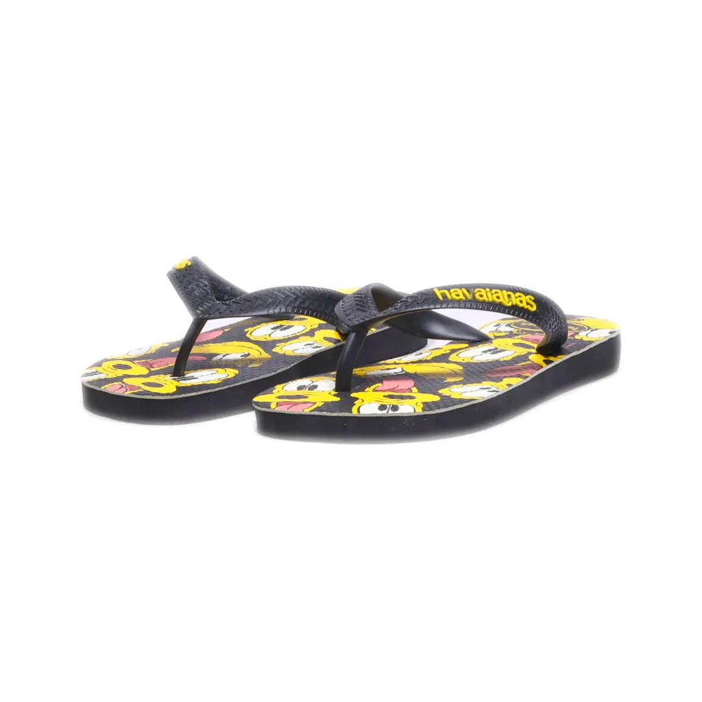 Havaianas Flat Sandals Rubber Black Colour For Kids