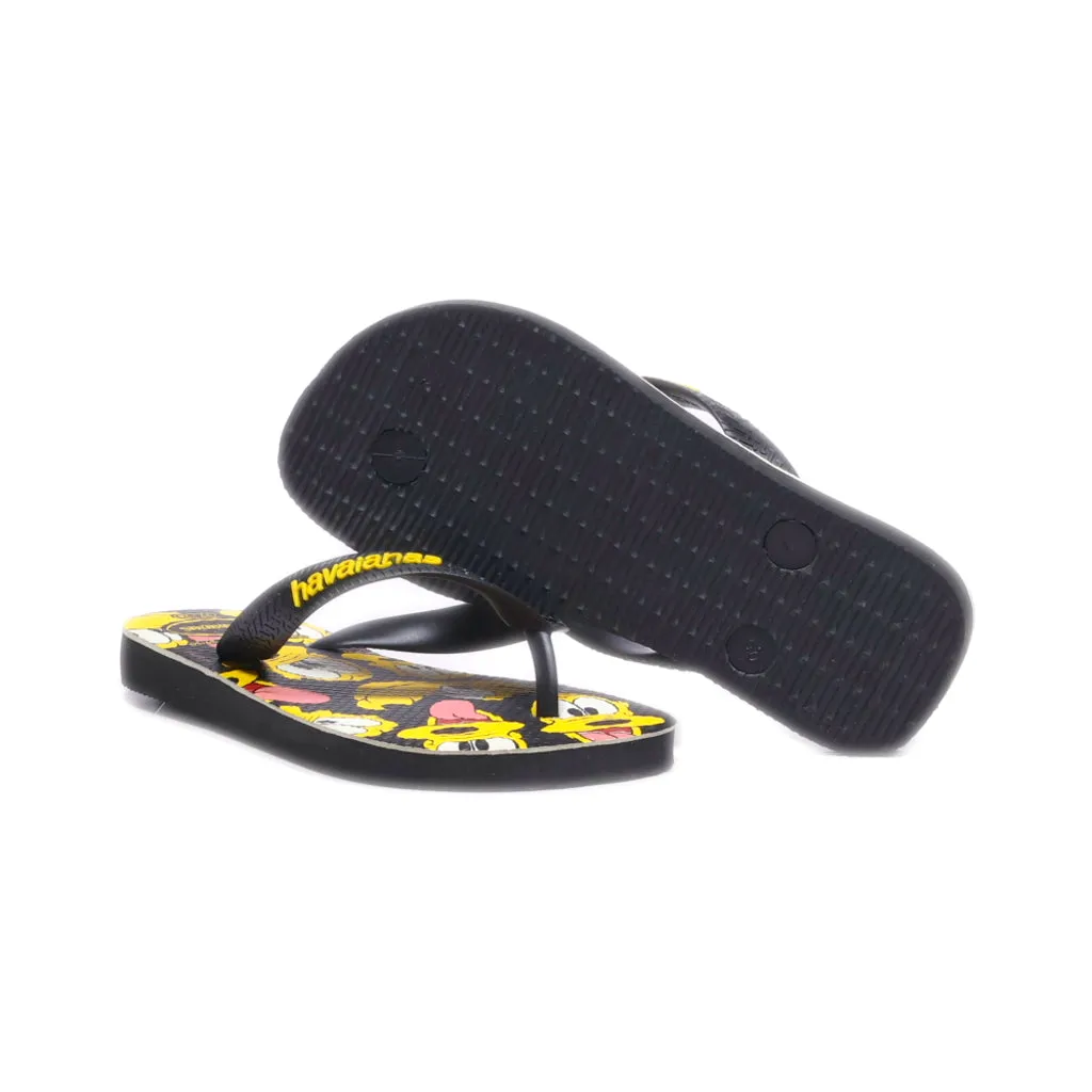 Havaianas Flat Sandals Rubber Black Colour For Kids