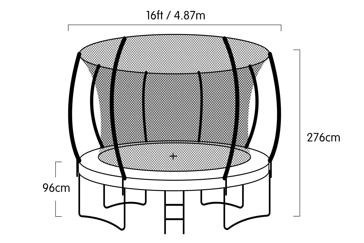 Heavy Duty 16ft Trampoline with Basketball Hoop Set - Kahuna