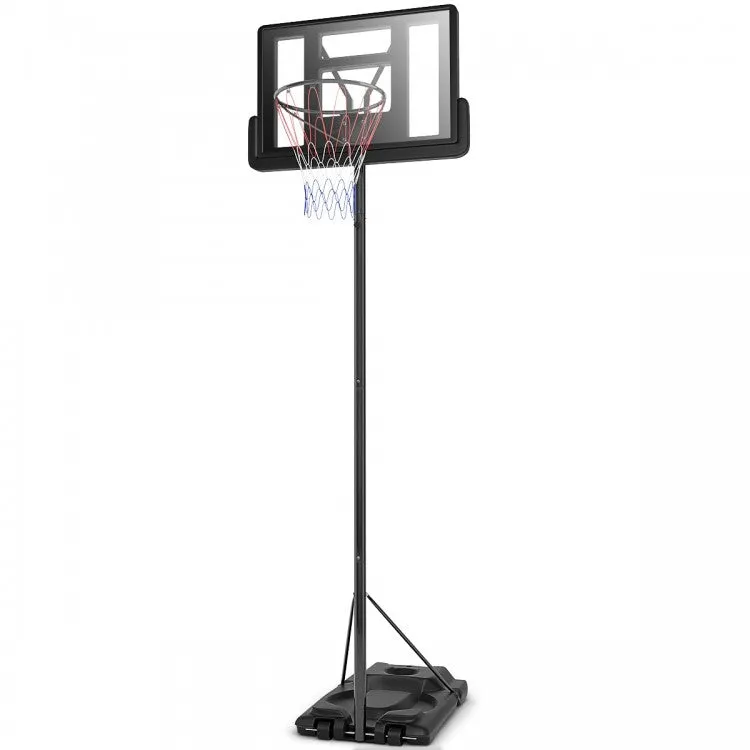 Height Adjustable Portable Shatterproof Backboard Basketball Hoop with 2 Nets