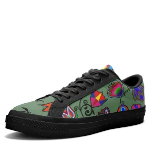 Indigenous Paisley Dark Sea Aapisi Low Top Canvas Shoes Black Sole