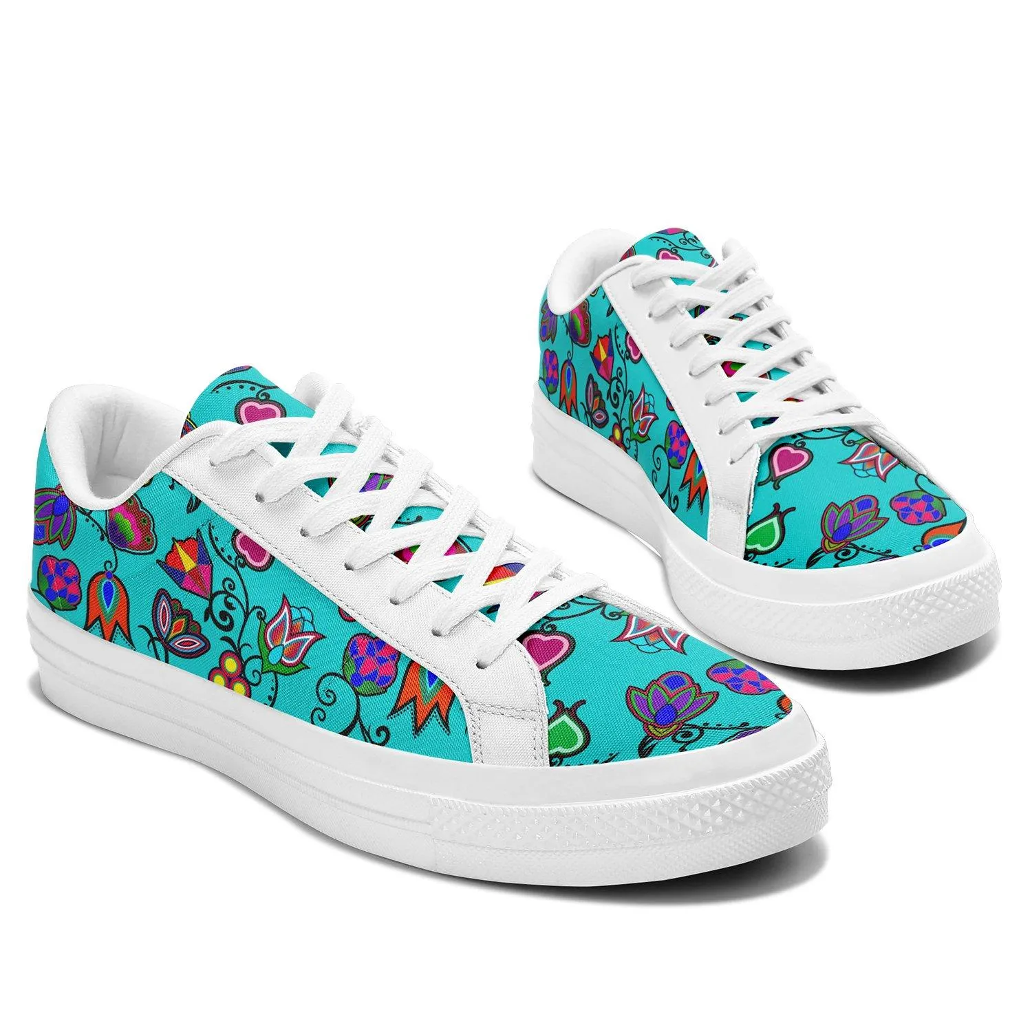 Indigenous Paisley Sky Aapisi Low Top Canvas Shoes White Sole