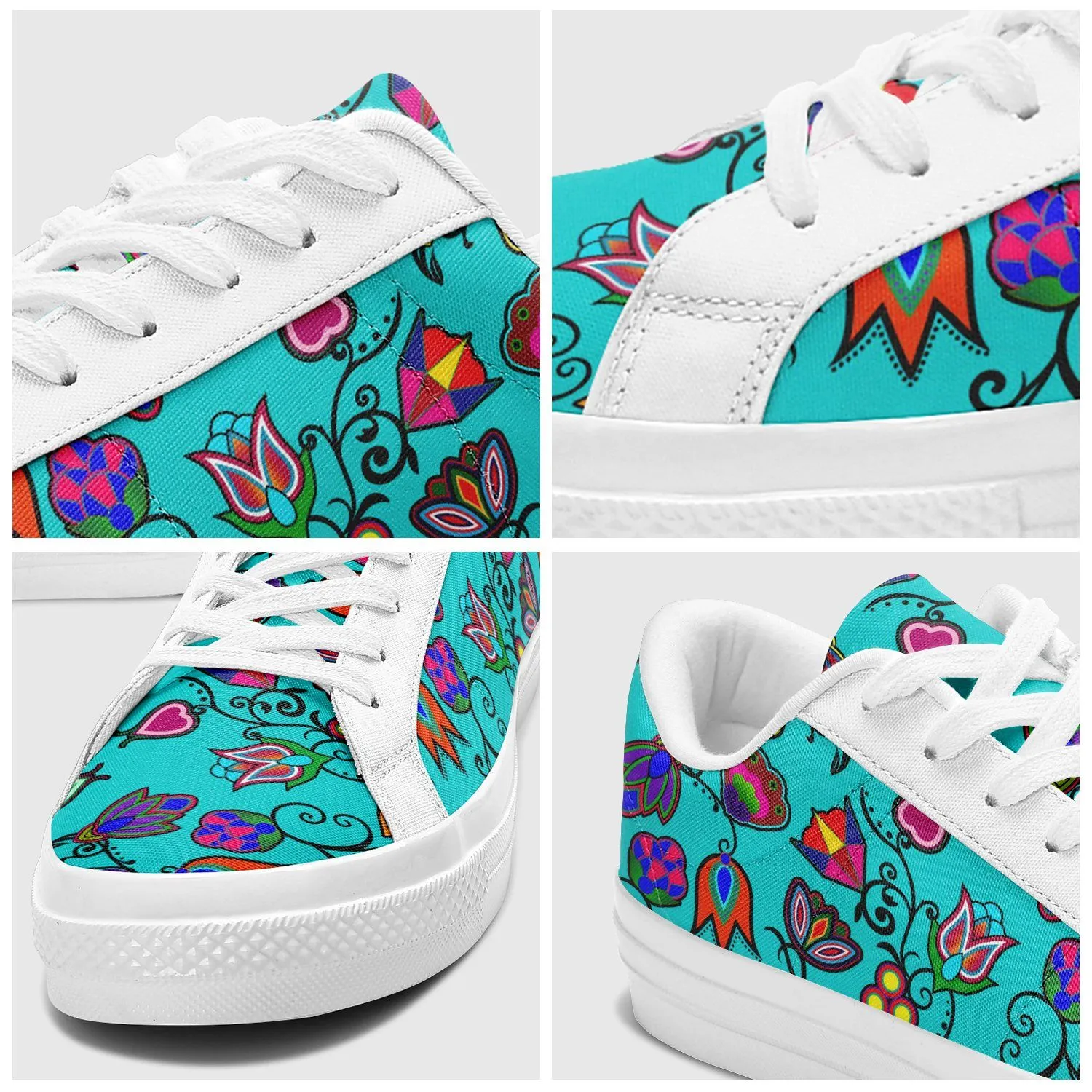 Indigenous Paisley Sky Aapisi Low Top Canvas Shoes White Sole