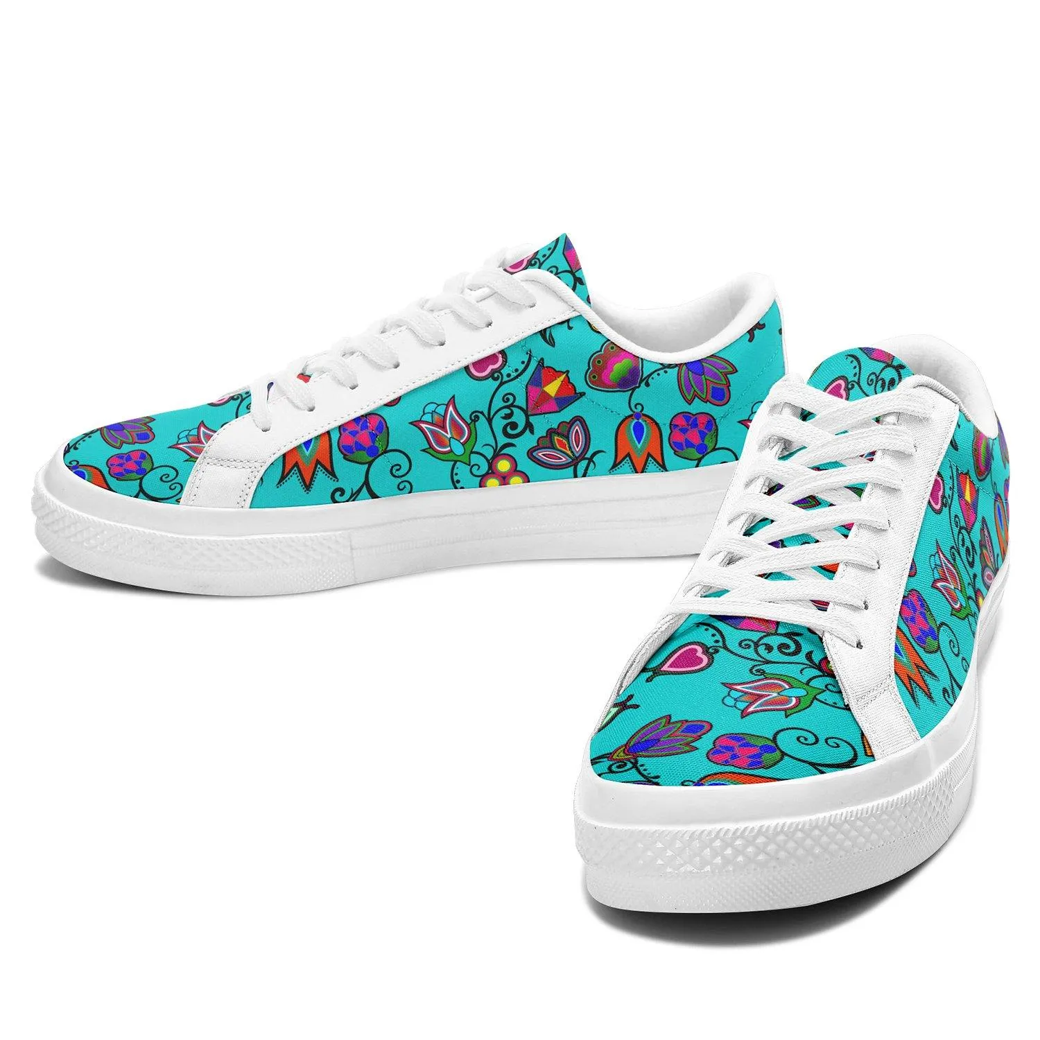 Indigenous Paisley Sky Aapisi Low Top Canvas Shoes White Sole