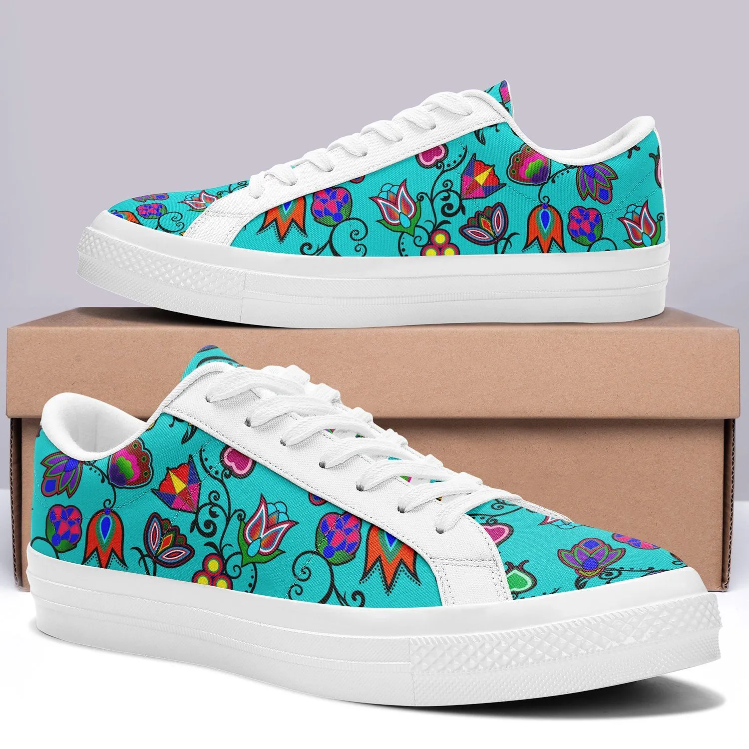 Indigenous Paisley Sky Aapisi Low Top Canvas Shoes White Sole