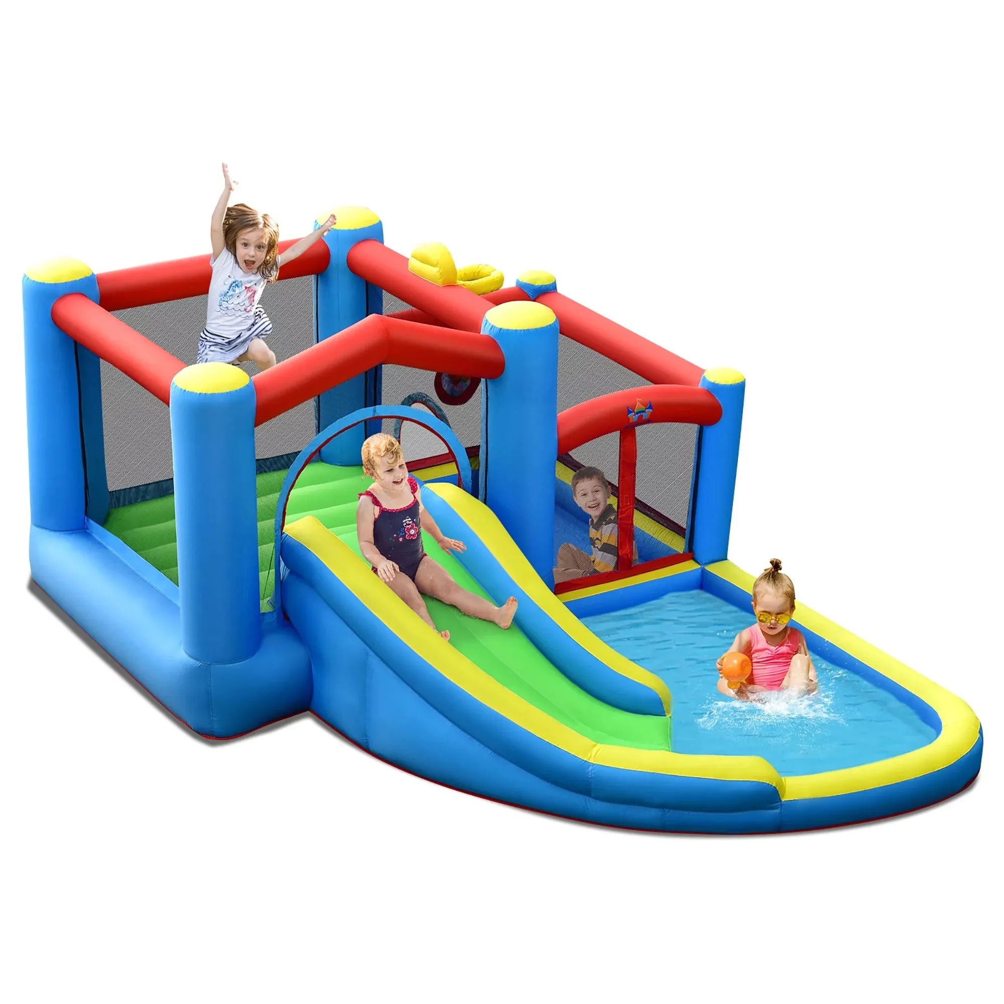 Inflatable Kids Water Slide Splash Pool Slide Bounce Castle (Without Blower)