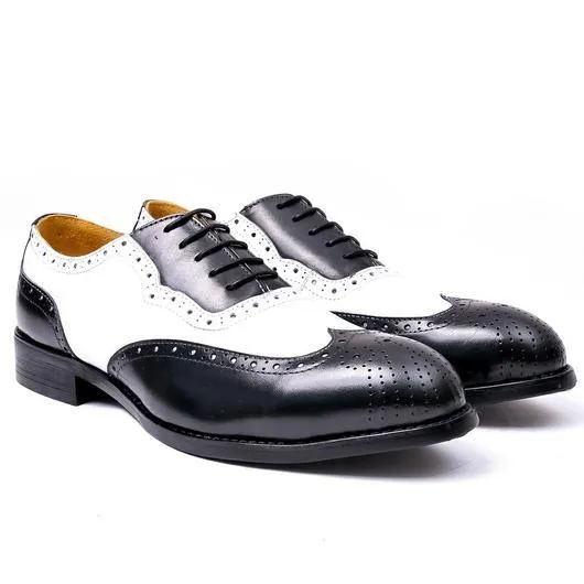 John Foster Men's Spectator Shoes -  White and Black