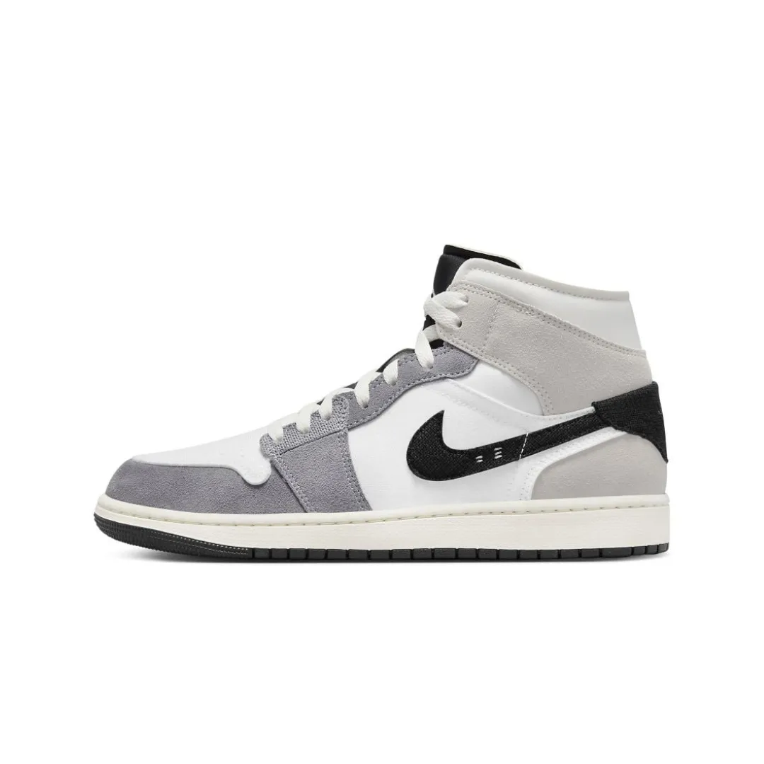 Jordan 1 Mid SE Craft White Cement Grey Black