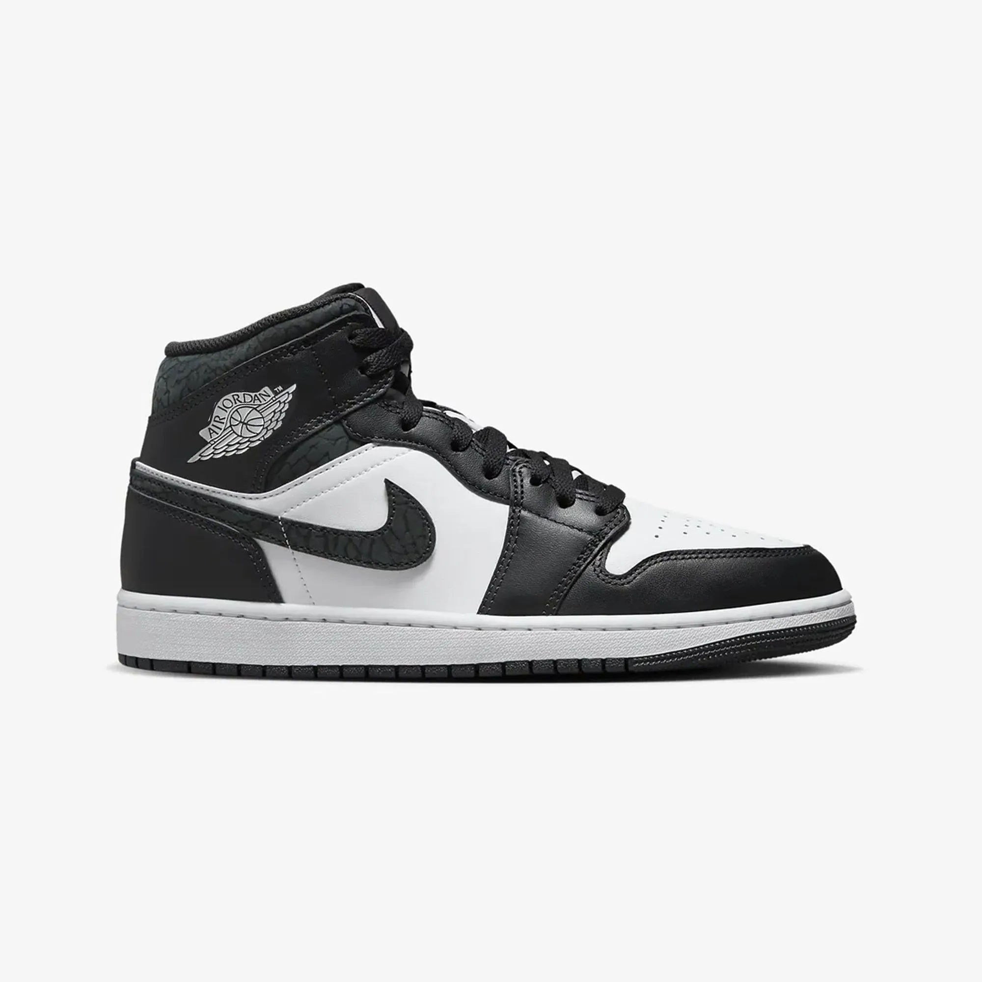 Jordan | AIR JORDAN 1 MID SE  { OFF NOIR/BLACK-WHITE-BLACK