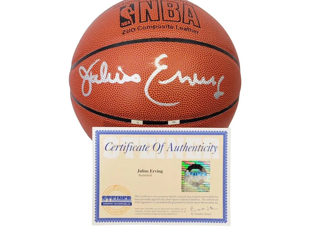 Julius Erving Signed Spalding NBA Indoor/Outdoor Basketball (JSA)