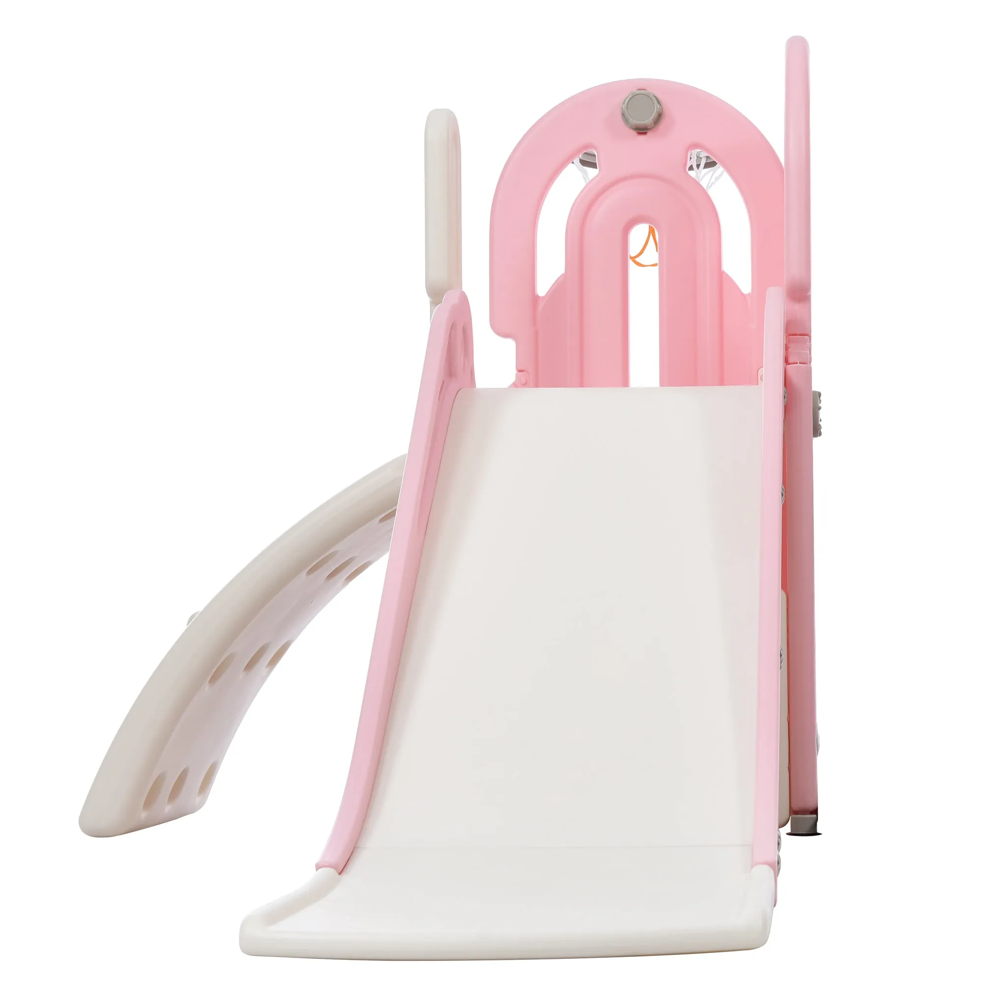 Kids Playground Climber Freestanding Slide Playset - Pink