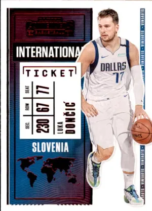 Luka Doncic, Red Foil International, 2020-21 Panini Contenders Basketball NBA