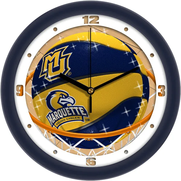 Marquette Wall Clock - Basketball Slam Dunk