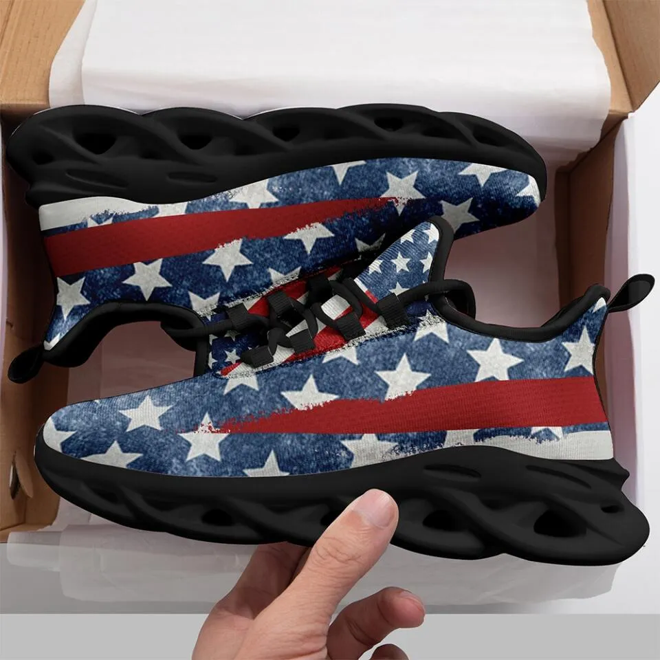 MaxSoul-B03008 Custom Max Soul American Flag, USA Flag Sneakers Max Soul, Shoes, Printed Shoes