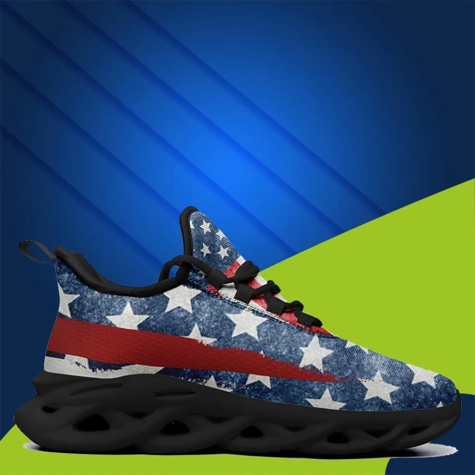 MaxSoul-B03008 Custom Max Soul American Flag, USA Flag Sneakers Max Soul, Shoes, Printed Shoes