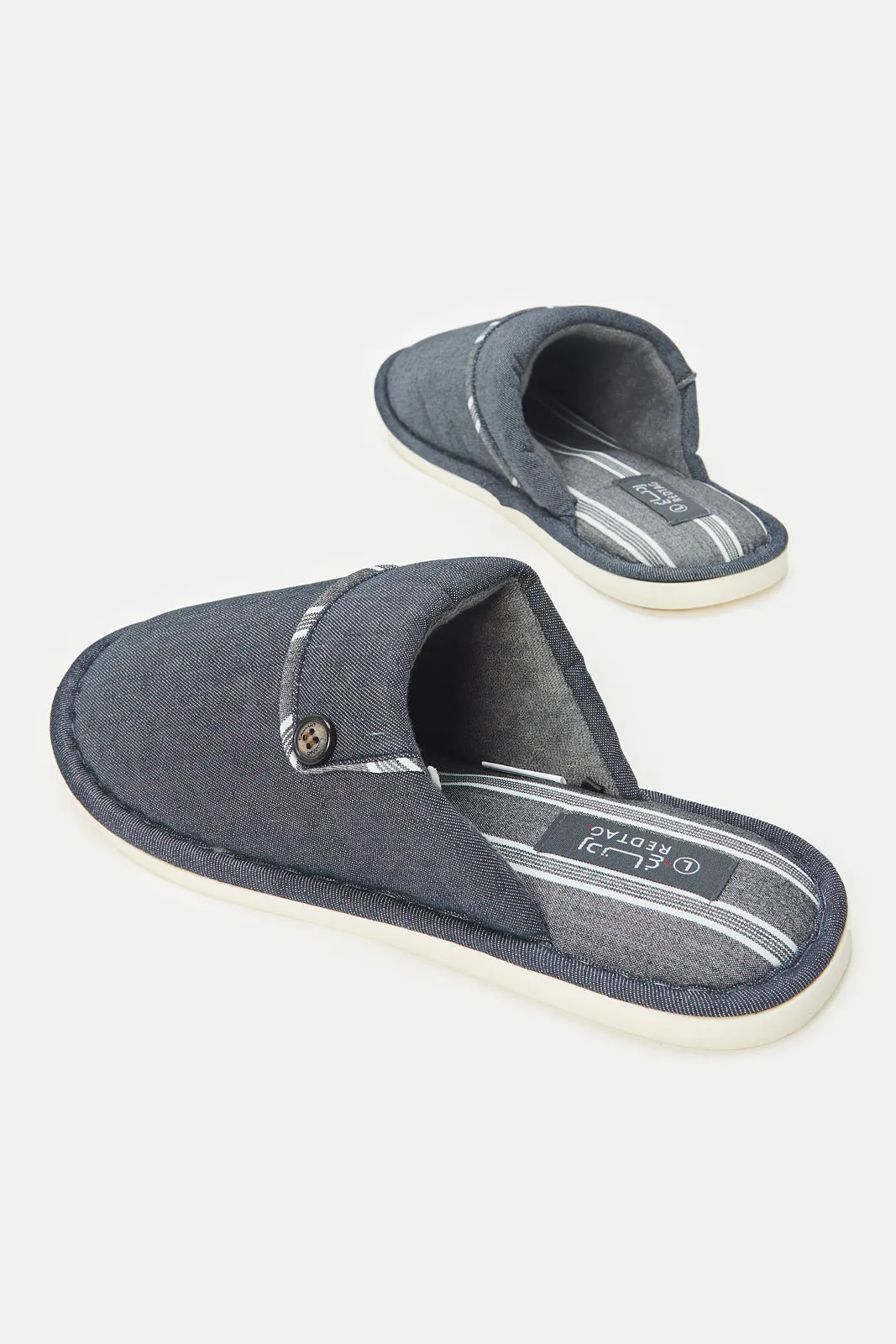 Men Plain Grey Slippers