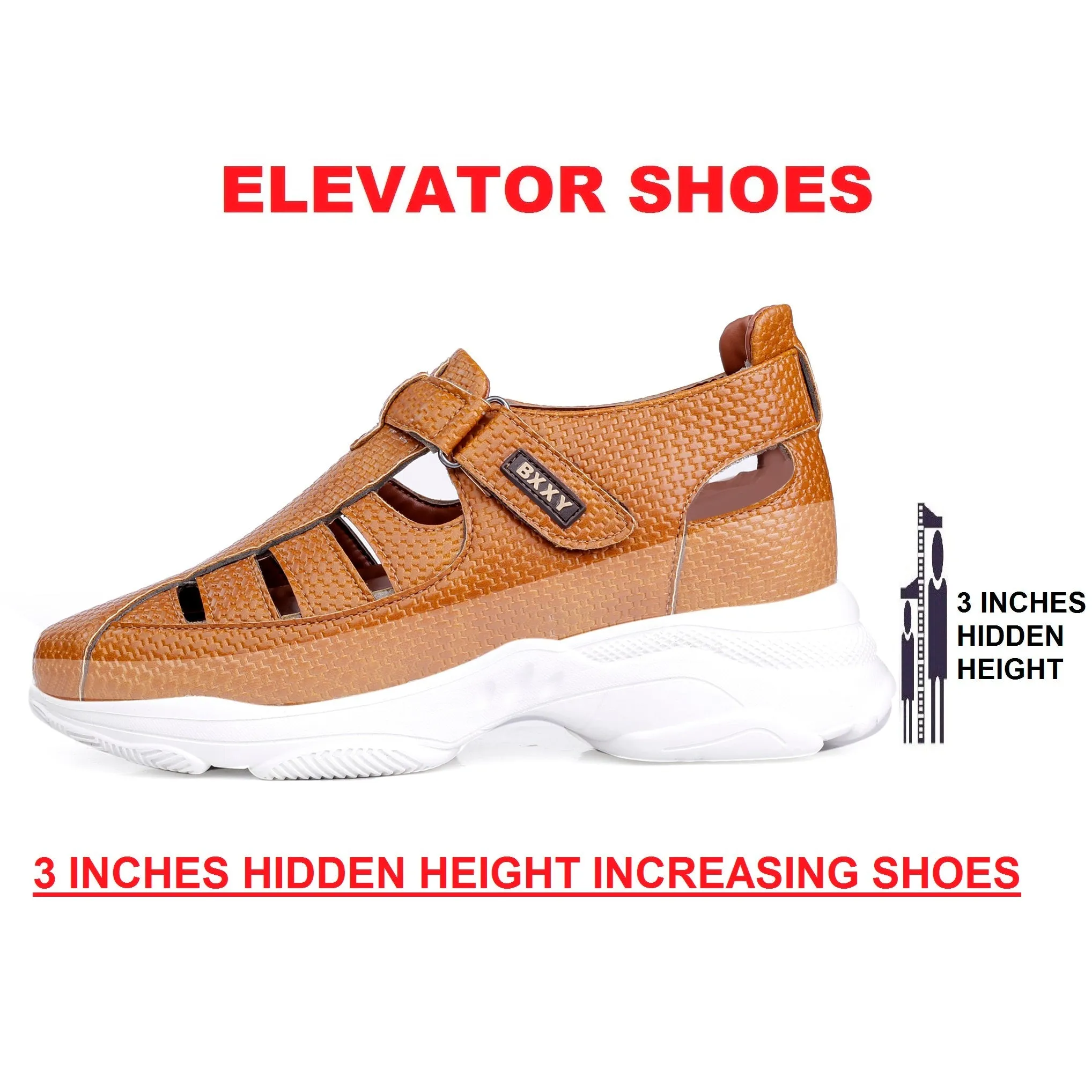 Men's 3 Inch Hidden Height Increasing Trendiest Sandals