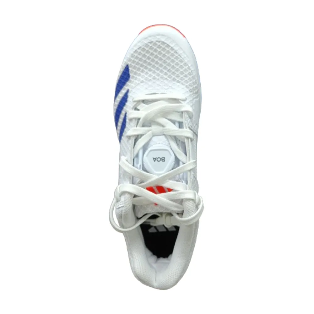 Men's Adipower Vectorid 20 Cricket Shoe (White/Lucid Blue/Solar Red)