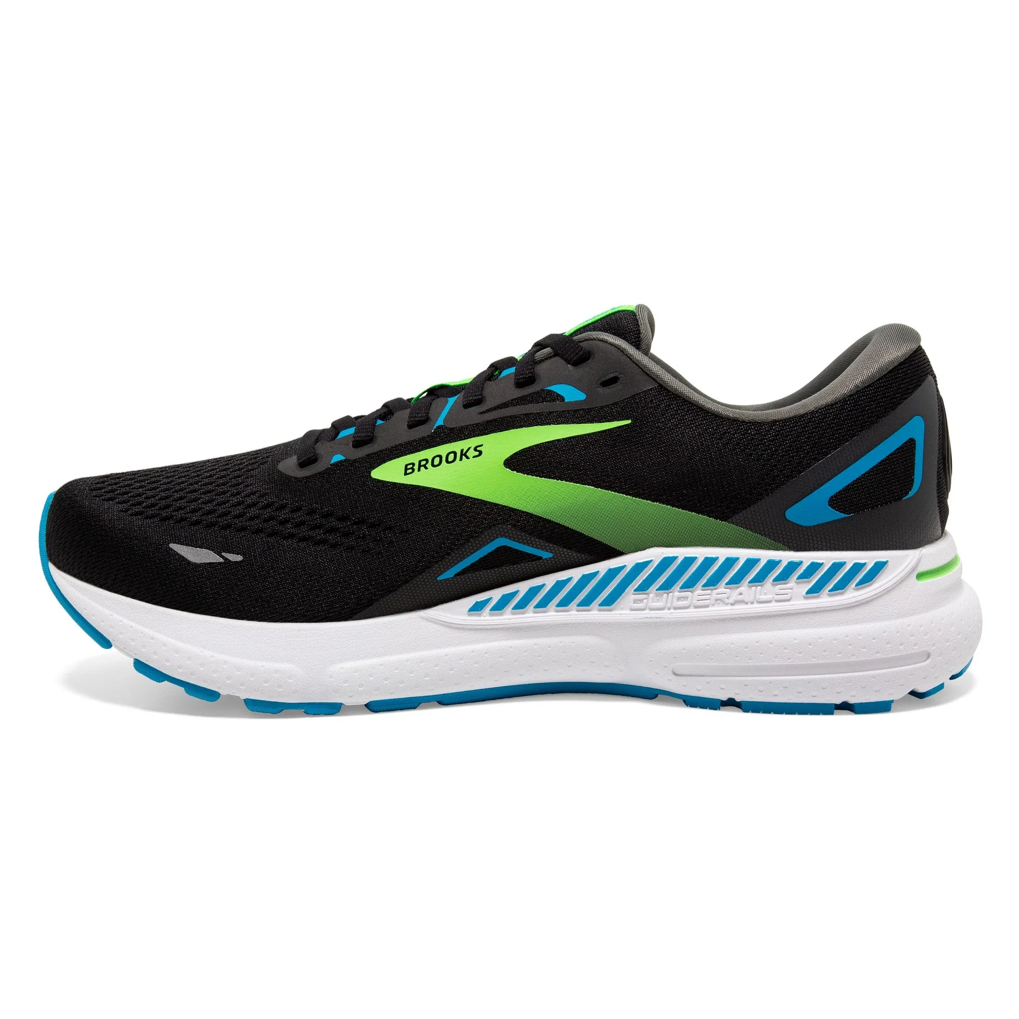 Men's Brooks Adrenaline GTS 23 Running Shoe in Black/Hawaiian Ocean/Green