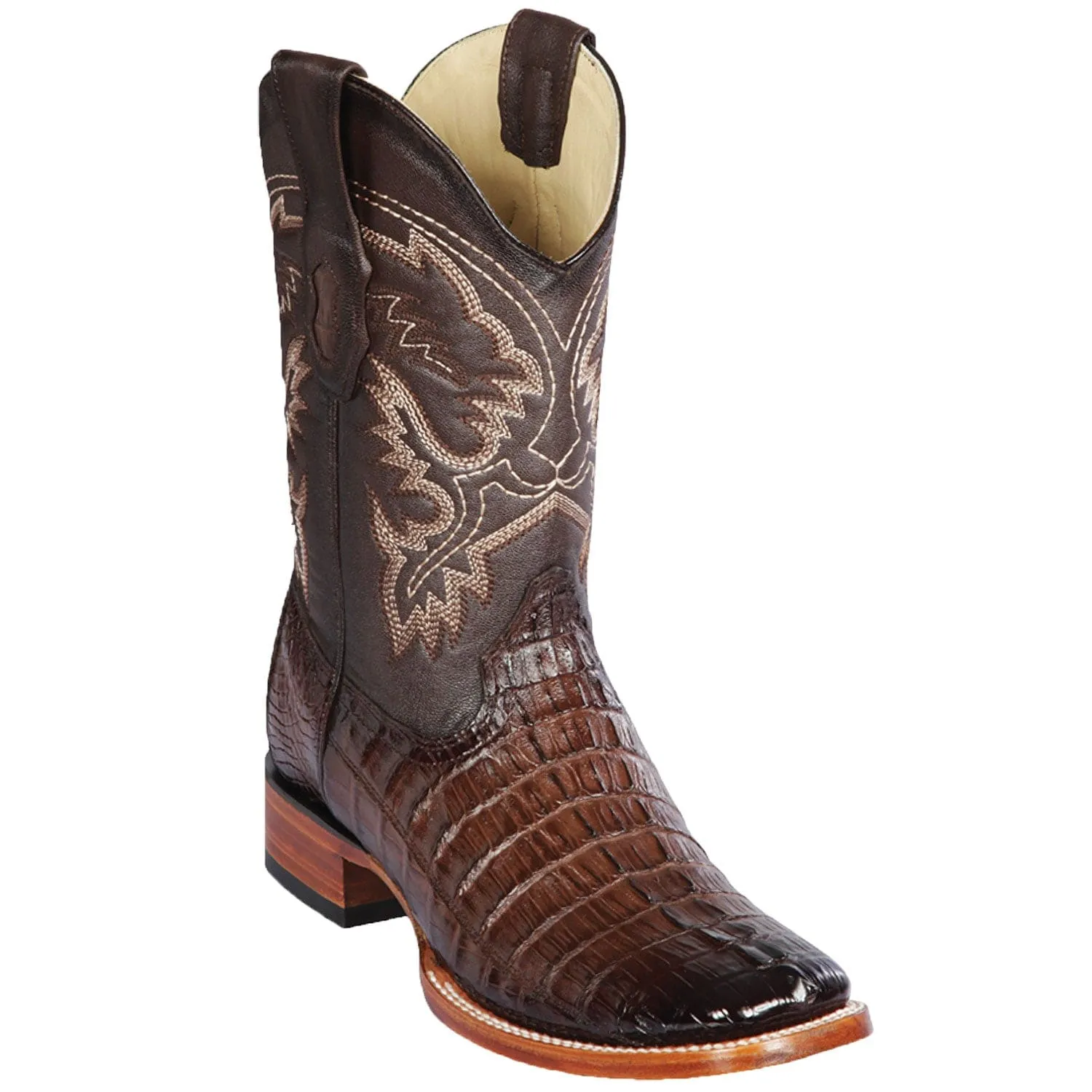 Men's Los Altos Caiman Tail Wide Square Toe Boots 82201-A