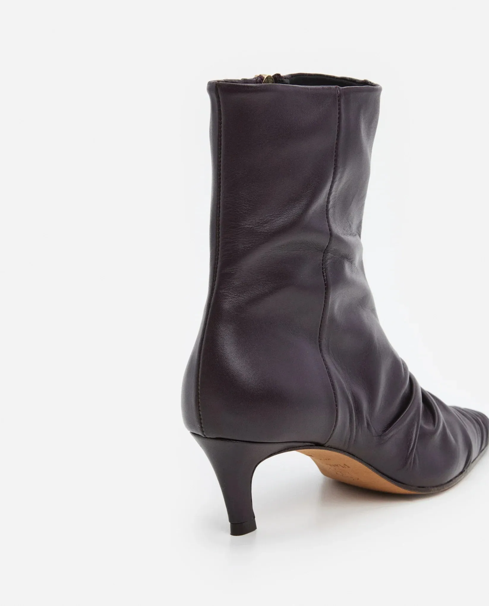 Minna Leather Burgundy Heeled Boots