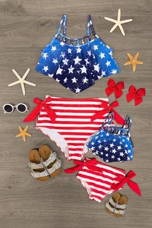 Mom & Me - All American Stars & Stripes Bikini