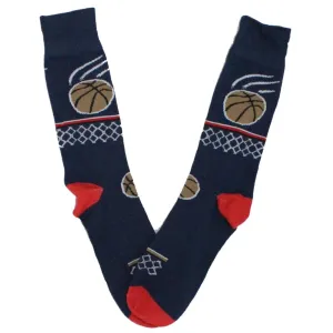 Navy Basketball Socks Men's Crew Sock