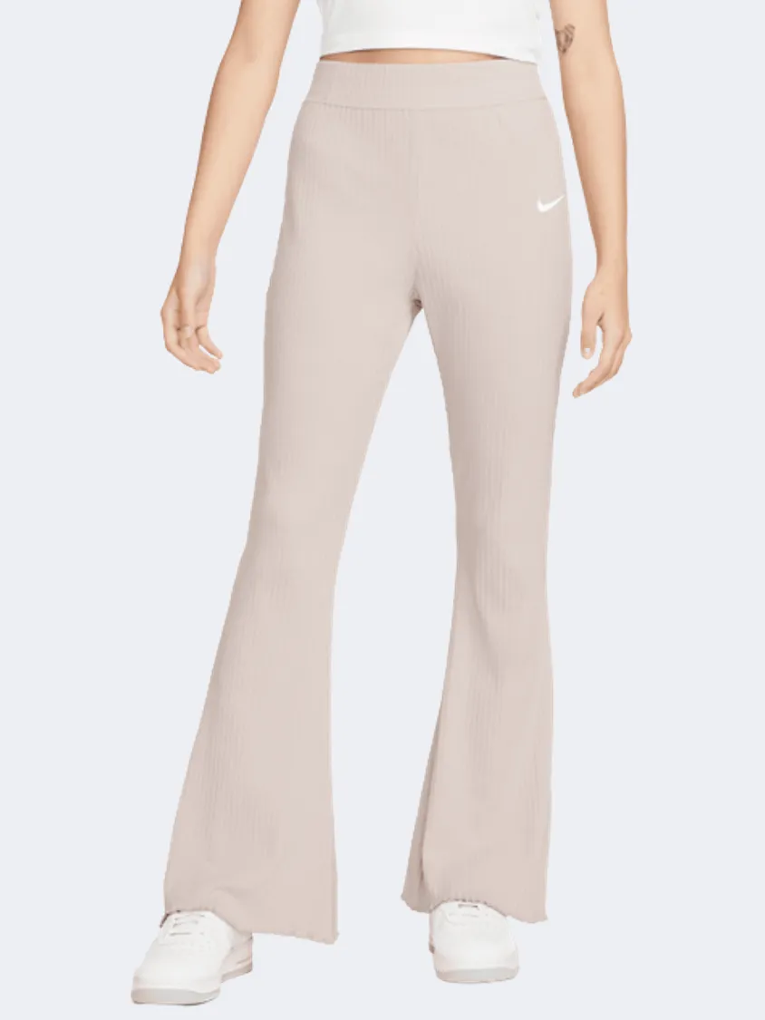 Nike Sportswear High-Waisted Ribbed Women Lifestyle Pant Taupe