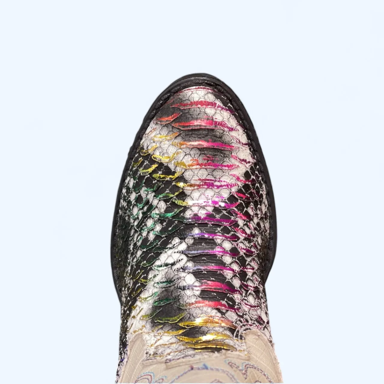 Old West Rainbow Python Girls Round Toe VJ9133