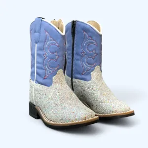 Old West Toddler Blue with White Sparkle Boot VB1082