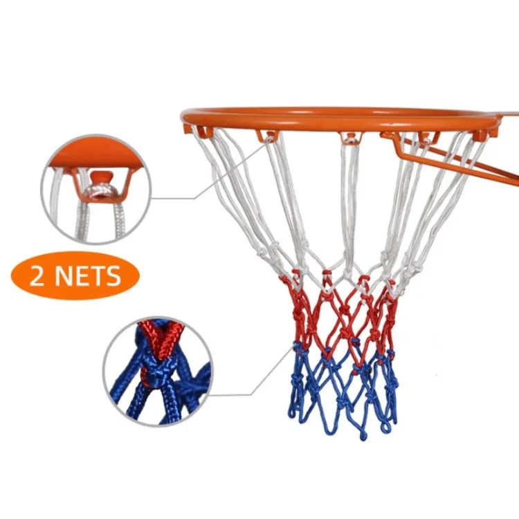 Outdoor Round Rope Basketball Net, Colour: 5.0mm Heavy Polyester(White Red)