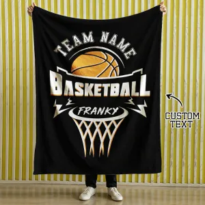 Personalised Basketball Blanket - Custom Name & Team Name - Soft Throw for Players or Teams - Unique Basketball Gift