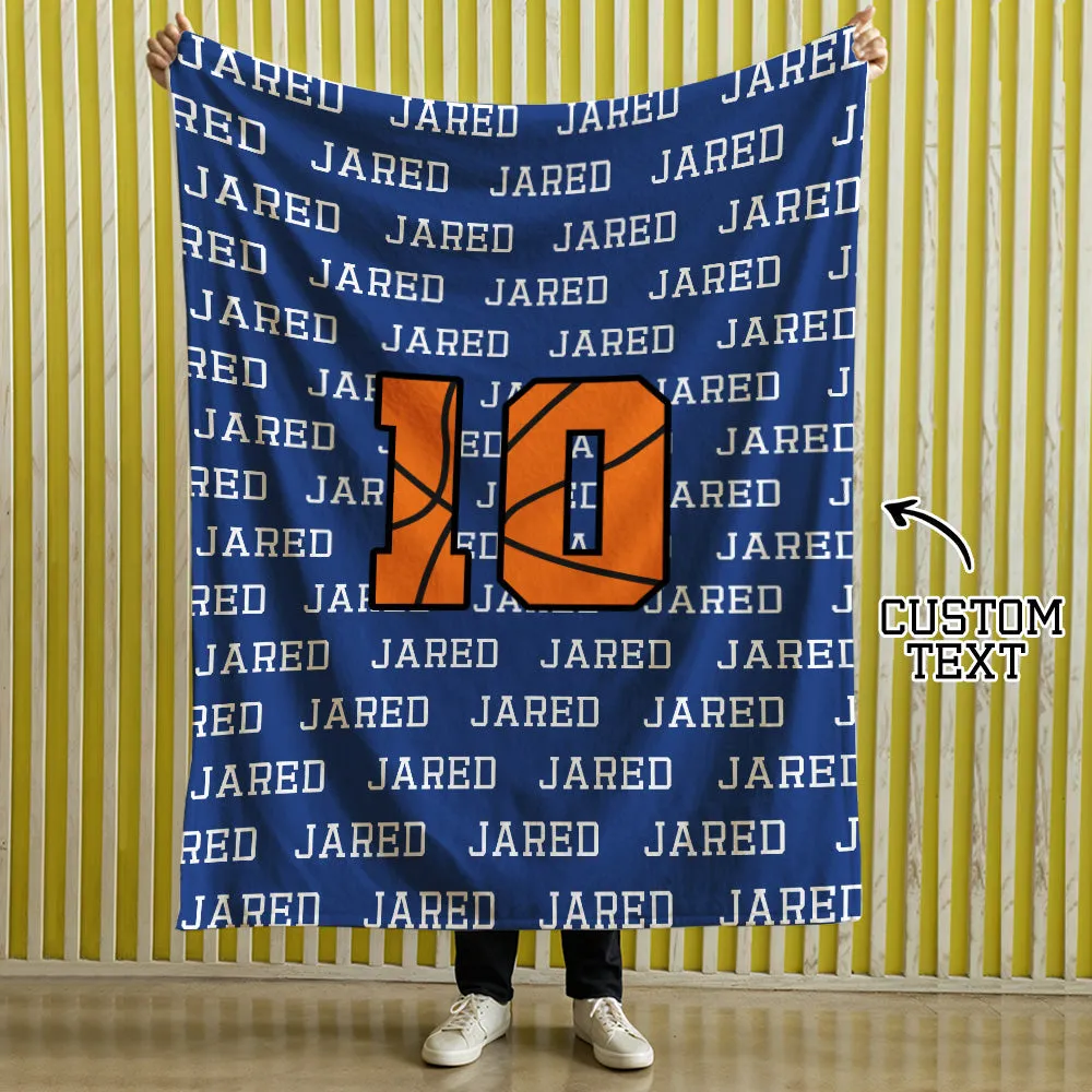 Personalised Basketball Blanket with Name, Sports gift, sports blanket, stadium blanket