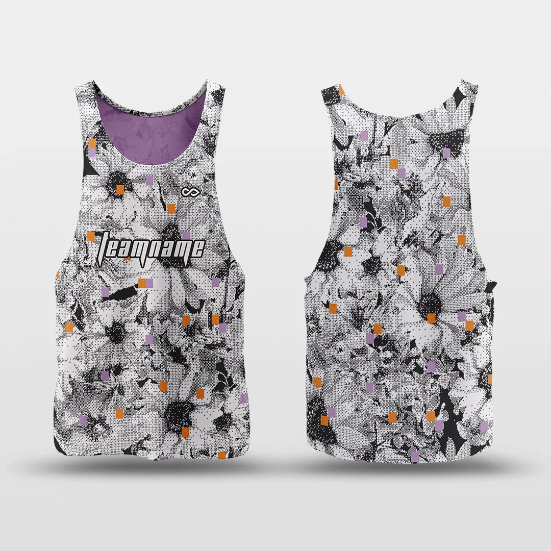 Pixel Flower - Customized Reversible Quick Dry Basketball Jersey